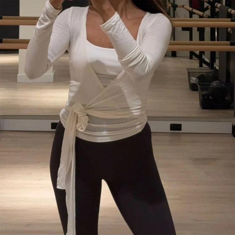 Selena - Cross Wrap Tie Long Sleeve